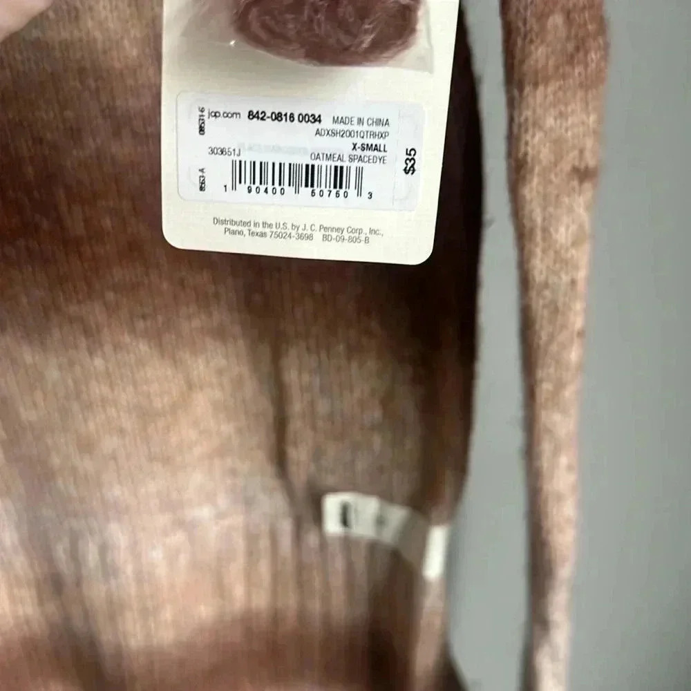 a.n.a Ombre V-Neck Sweater Neutral Brown Tan Cozy Knit Boho Fall Layering XS NWT - Picture 5 of 7